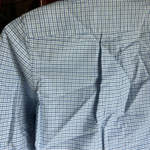 Vineyard Vines Whale Shirt 100% Cotton Blue Checkered Shirt - Picture 9 of 9